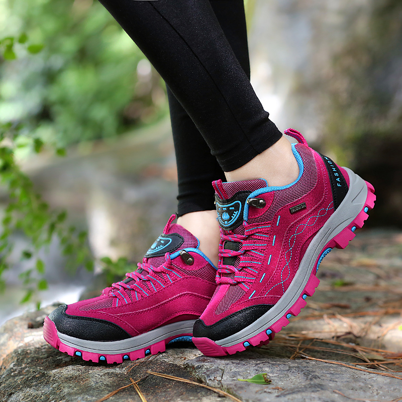 Giày chất lượng cao cho đi bộ đường dài Leo núi chống trượt cho phụ nữ Giày thể thao màu tím Đi bộ ngoài trời Giày đi bộ đường dài Nữ kích thước 35