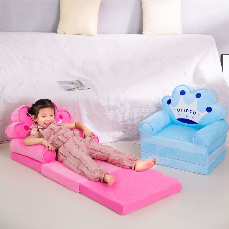 Đề nghị đặc biệt✵sofa trẻ em dễ thương sofa giường gấp hoạt hình cô gái công chúa bé sơ sinh ghế lười trẻ em nằm lười