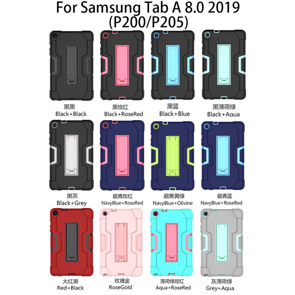 For Samsung Galaxy Tab A 8.0&quot; 2019 W/S Pen P205 P200 Heavy Duty Cover Shockproof Case