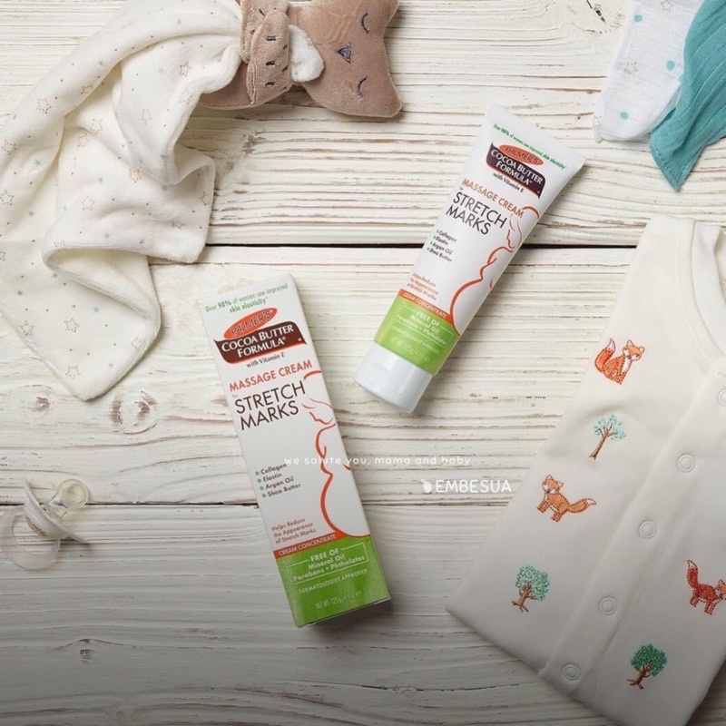 Palmer's | KEM NGĂN NGỪA VÀ GIẢM RẠN DA COCOA BUTTER FORMULA MASSAGE CREAM FOR STRETCH MARKS 125g | MADE IN USA