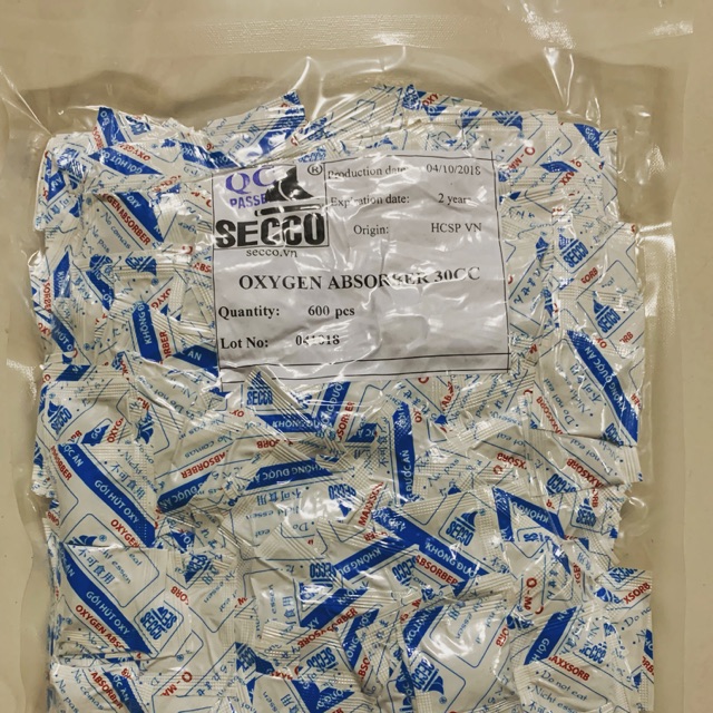 600 túi gói hút Oxy 1,5 g Oxygen absorber 30 cc