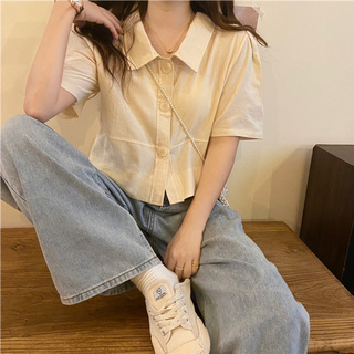 Áo Sơ Mi Cổ Polo Tay Ngắn Dáng Rộng Phong Cách Mới 43838