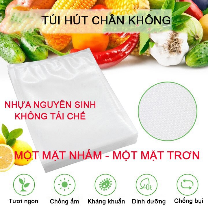 Bộ 100 túi hút chân không ( size lớn ) một mặt nhám, loại 1, không kén túi ,dai, bền, an toàn và hữu ích