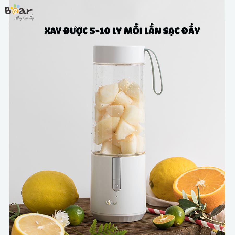 Máy Xay Sinh Tố Cầm Tay Đa Năng Bear  BL-B35V1  Máy Xay Tự Làm Sạch Dễ Dàng Sạc Pin 1 Lần Xay Được 10 Ly Sinh Tố