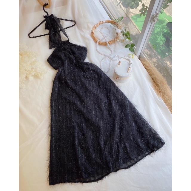 ❤️thanh lí used Đầm yếm lông vũ kèm hình thật