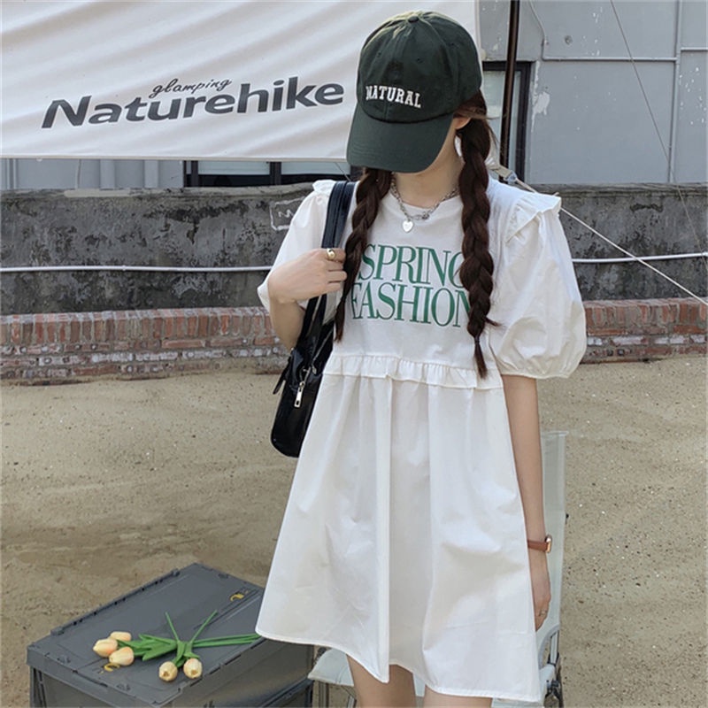 Đầm Búp Bê Tay Phồng Ngắn 2022 Thời Trang Hàn Quốc Cho Nữ