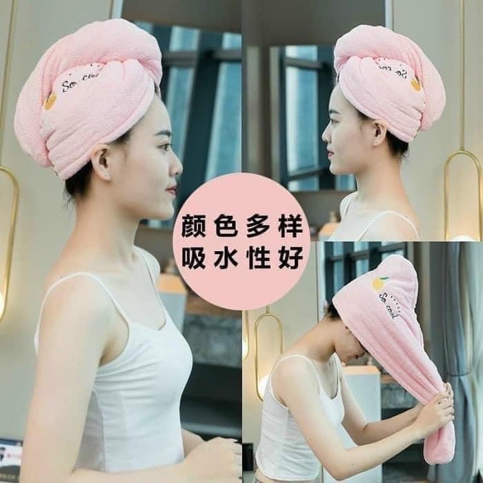 Khăn Trùm Đầu Làm Khô Tóc Sau Tắm Thấm Hút Tốt Giúp Lau Khô Tóc Một Cách Nhanh Chóng