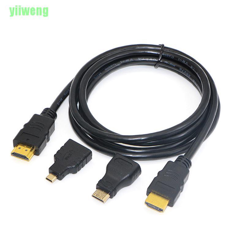 Dây Cáp Hdmi Mạ Vàng 3 Trong 1 Dài 1.5m 4.9ft Tốc Độ Cao