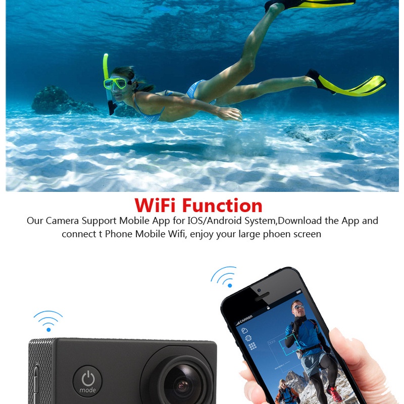 Camera hành động Ultra HD 4k 30fps Wifi 2.0 inch 170d Mũ bảo hiểm chống nước | BigBuy360 - bigbuy360.vn