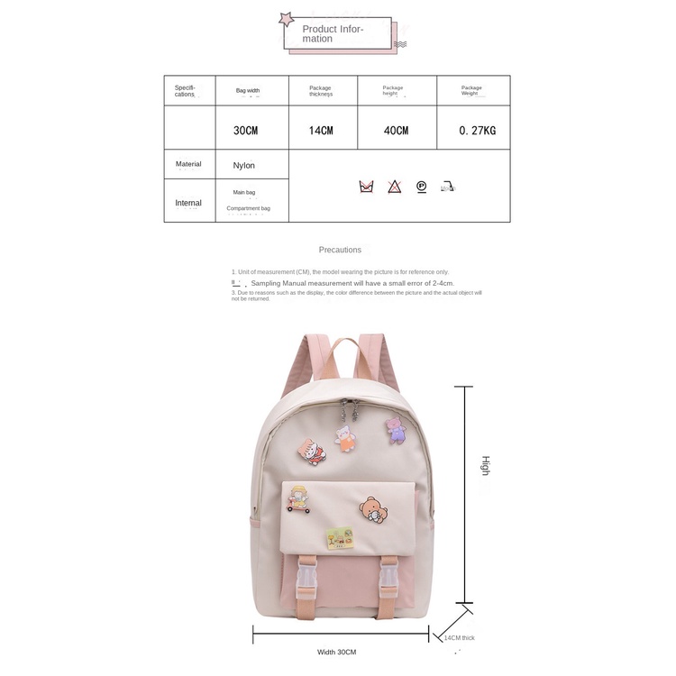 Ba Lô Đi Học Phong Cách Harajuku Nhật Bản Cho Nữ