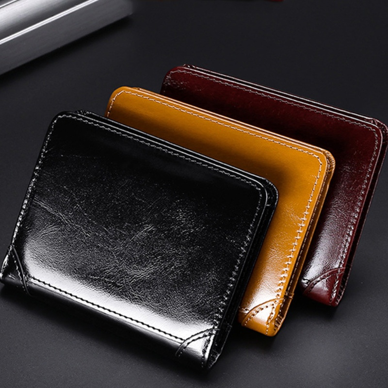 Ví Da Đựng Thẻ Tín Dụng Phong Cách Vintage Dành Cho Nam Giá Đỡ