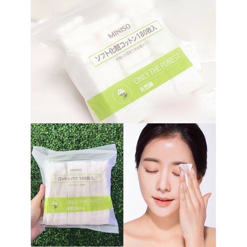 BÔNG TẨY TRANG MINISO 180 MIẾNG VÀ 1000 MIẾNG