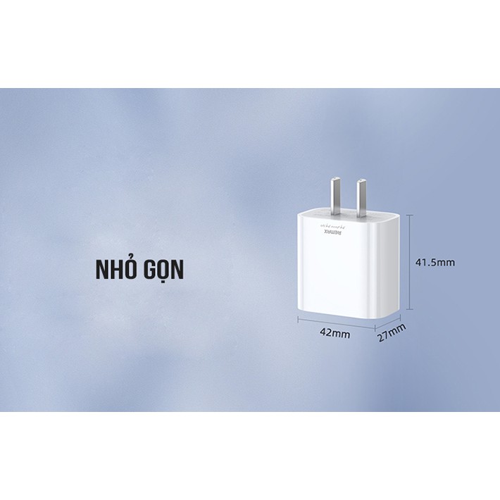 Củ sạc nhanh Type C 20W siêu nhanh Remax RP-U68