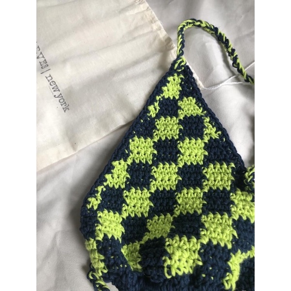 ÁO BIKINI 2 MẢNH CARO LEN MÓC- CHECKERED BIKINI TOP