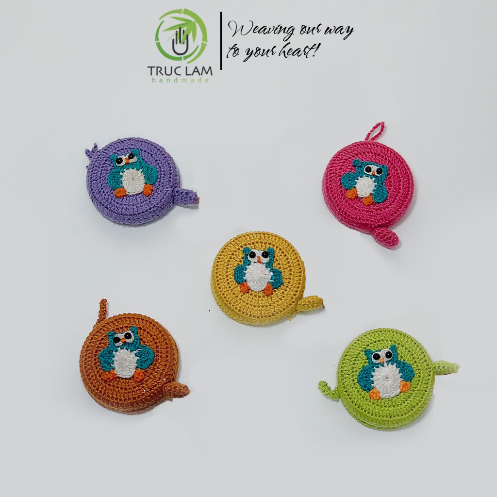 Thước Dây Cuộn Mini Rút Tự Động Đan Len Nhiều Màu Sắc  – Trúc Lâm Handmade