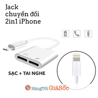 [FREESHIP 99K TOÀN QUỐC] Jack chuyển đổi 2in1 cắm Sạc và Tai nghe iPhone (hangtotgiasoc)