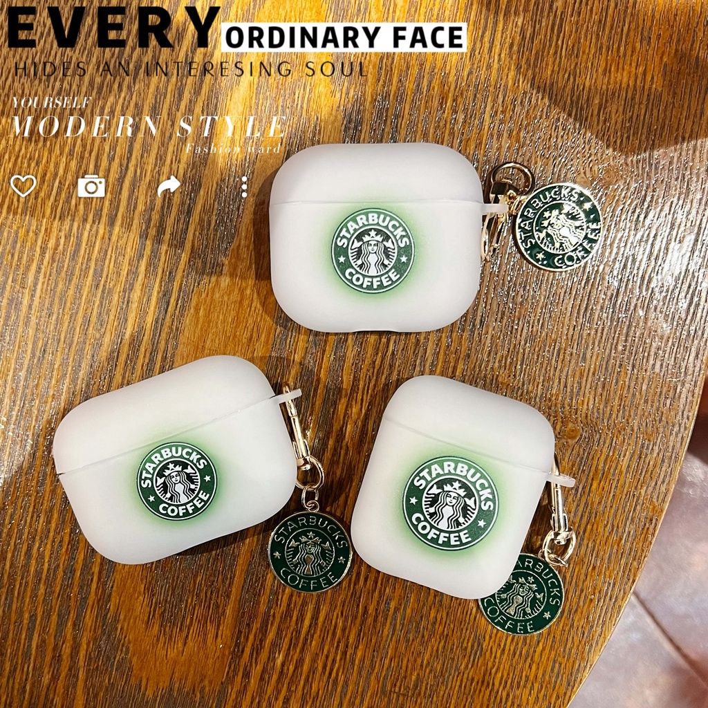 Vỏ Bảo Vệ Hộp Sạc Tai Nghe AirPods3 AirPods3 Pro 2Gen Họa Tiết Starbucks Thời Trang 2021 Ốp