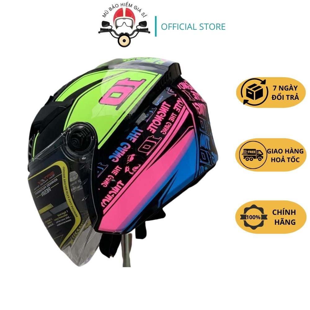 MŨ BẢO HIỂM 3/4 ROYAL M268 TRƠN - 2 KÍNH Nhỏ Gọn Nhẹ