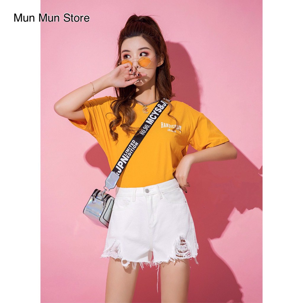 Quần Short Jean Nữ MunMunStore Quần short rách - lưng cao  bền - đẹp - mềm mại - hack dáng ( ảnh + video thật 8728)