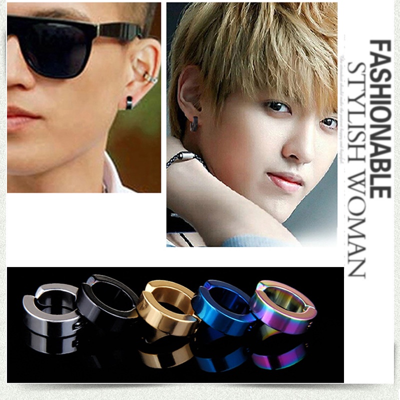 Set 2 Khuyên Tai Kẹp vành tai (Đen, trắng) - Bim's House