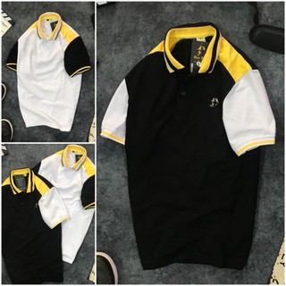 Áo thun nam cổ bẻ cotton phối