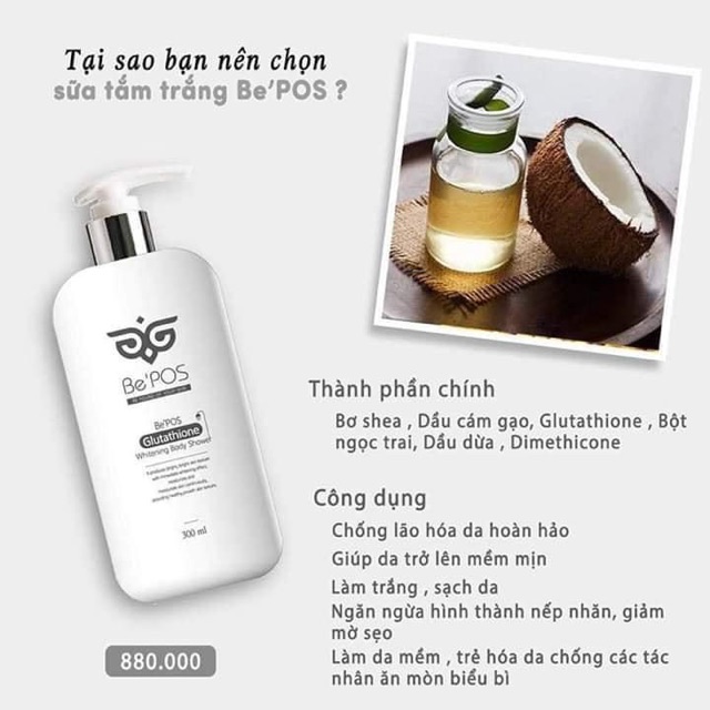 SỮA TẮM TRẮNG DA BEPOS