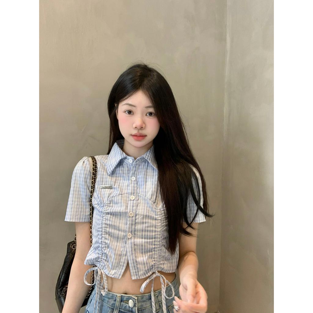 「 WELOVE1 」Áo Sơ Mi Ngắn Mỏng Phù Hợp Với Mùa Hè Cho Nữ