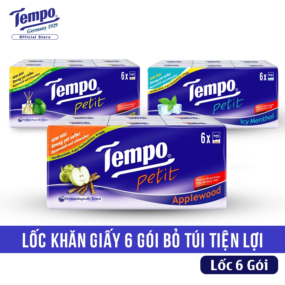 Lốc 6 Gói Khăn Giấy Bỏ Túi Hương Chanh Sả - 7 Tờ/Gói