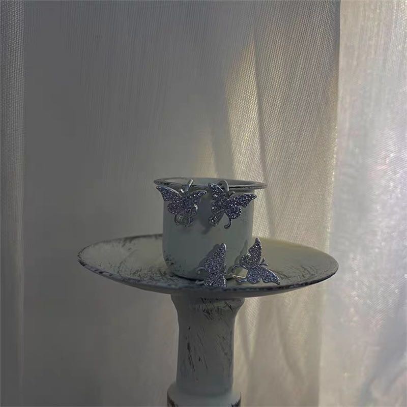 Bông Tai Hình Bướm Đính Đá Xinh Xắn Theo Phong Cách Hàn Quốc