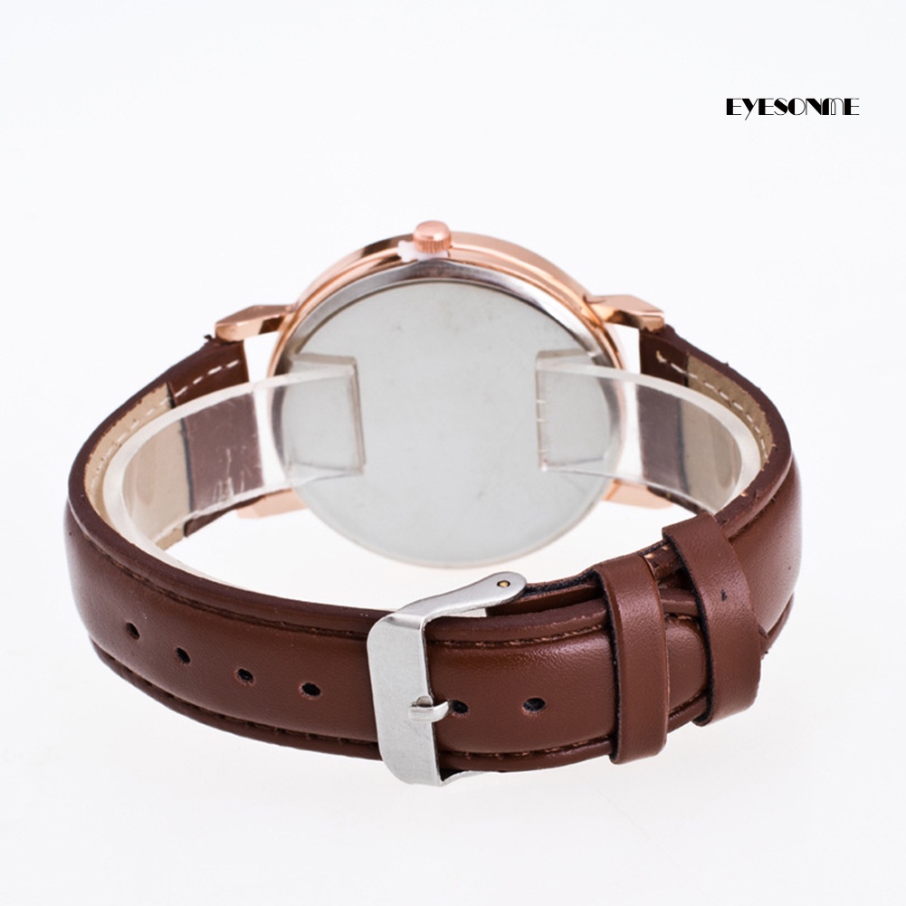 Đồng Hồ Đeo Tay Unisex Mặt Tròn, Dây Giả Da