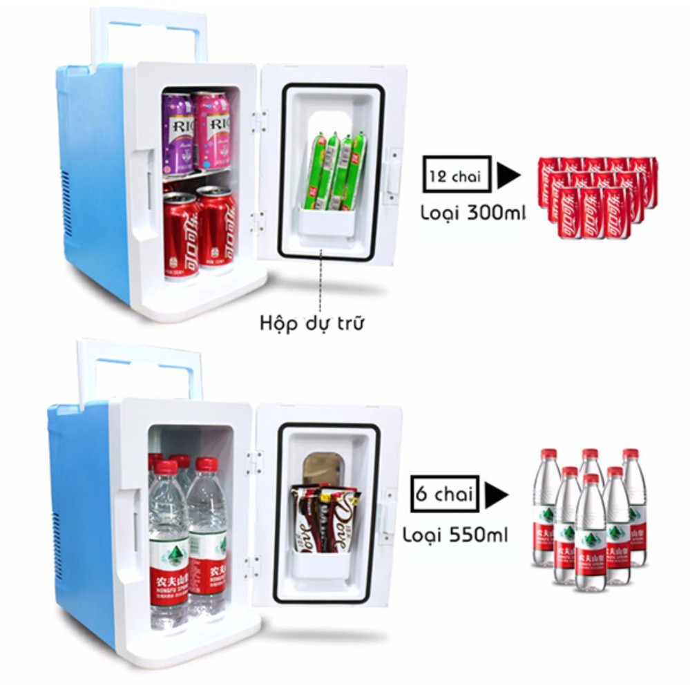 [ Hàng có sẵn] Tủ lạnh mini 10L  dùng đựng mỹ phẩm,dành cho ô tô và gia đình ( có chế độ nóng, lạnh)