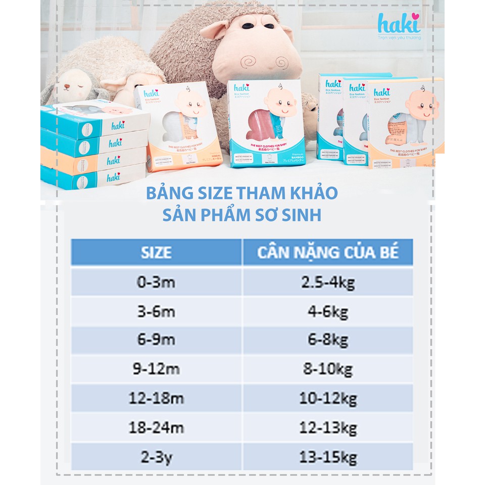 Body dài tay cài giữa phối nửa thân Haki, bộ liền cho bé trai bé gái chất liệu vải sợi tre cao cấp (Bamboo) BB029