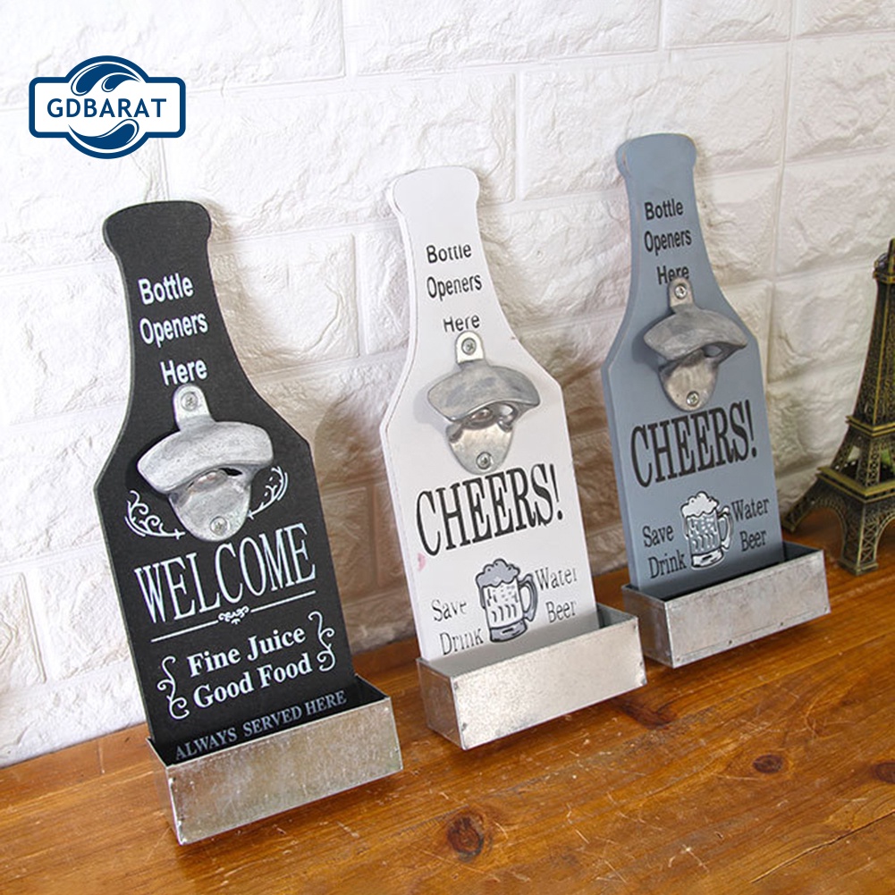 [NYCA Stock] Dụng Cụ Mở Nắp Chai Bằng Gỗ Cổ Điển Trang Trí Tường Nhà Hàng