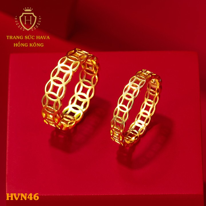 Nhẫn Kim Tiền Tài Lộc May Mắn (Phiên Bản Cao Cấp), Titan Xi Mạ Vàng Non 24k - Trang Sức Hava Hong Kong - HVN46