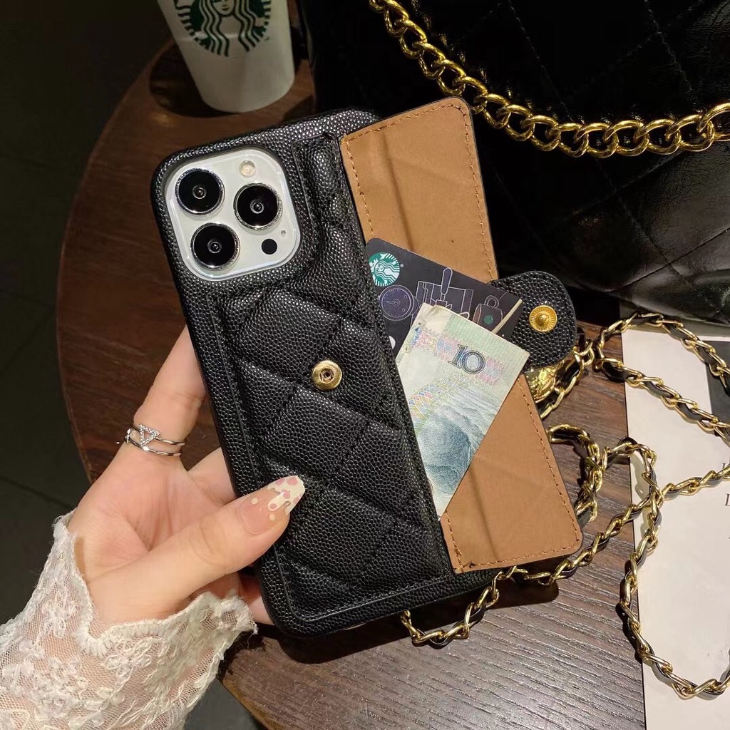 Ốp Điện Thoại Cao Cấp Có Ngăn Đựng Thẻ Và Dây Đeo Chéo Phong Cách Âu Mỹ Cho iphone1 15 15Promax xs max 11 15