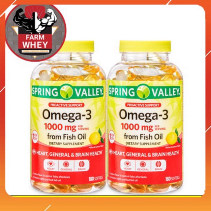 XẢ XẢ Viên Uống Omega_3 1000mg from Fish Oil Spring Valley (645mg EPA/310mg DHA) - 180 Viên  XẢ