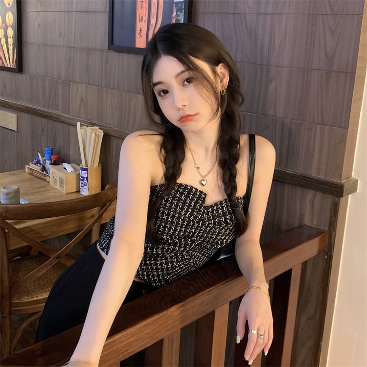 XIAO ZHAI NV QADCOL Áo Ống Thiết Kế Độc Đáo Phong Cách Hàn Quốc Cá Tính Cho Nữ