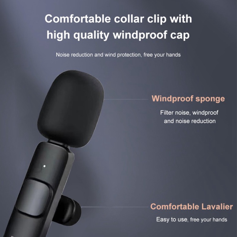 Micro Không Dây Bluetooth Kẹp Ve Áo Với Cổng Type-C / Lightning Cho Youtube / Phát Sóng Trực Tiếp / Điện Thoại Android