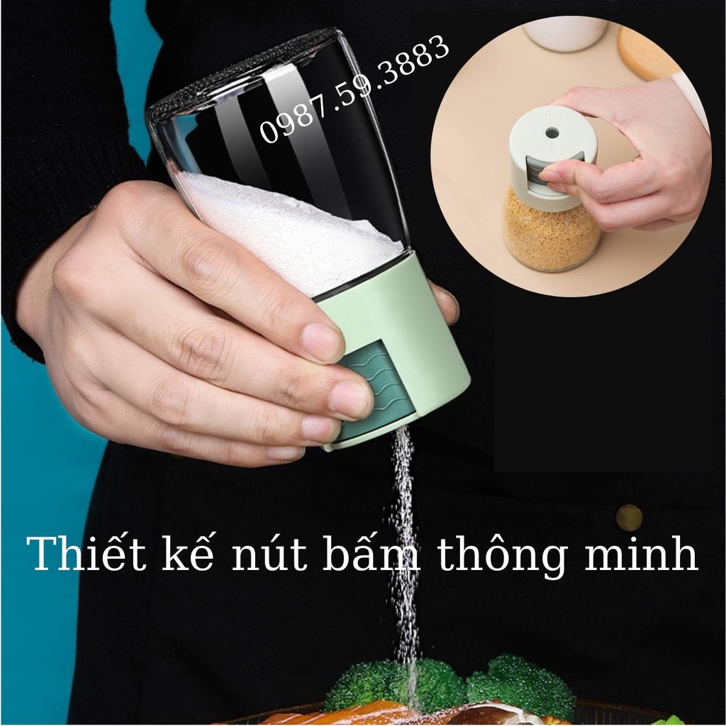 Lọ Đựng Gia Vị Hũ Đựng Gia Vị Thủy Tinh Có Nút Bấm Thông Minh
