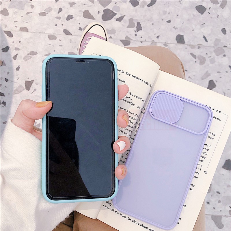 Ốp iPhone nắp trượt bảo vệ camera silicon dẻo 7/8/7Plus/8plus/X/XS/Xs Max/XR/11/12Promax