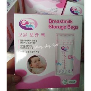 (Mẫu mới) Hộp 50 túi trữ sữa GB baby Hàn Quốc 250ml