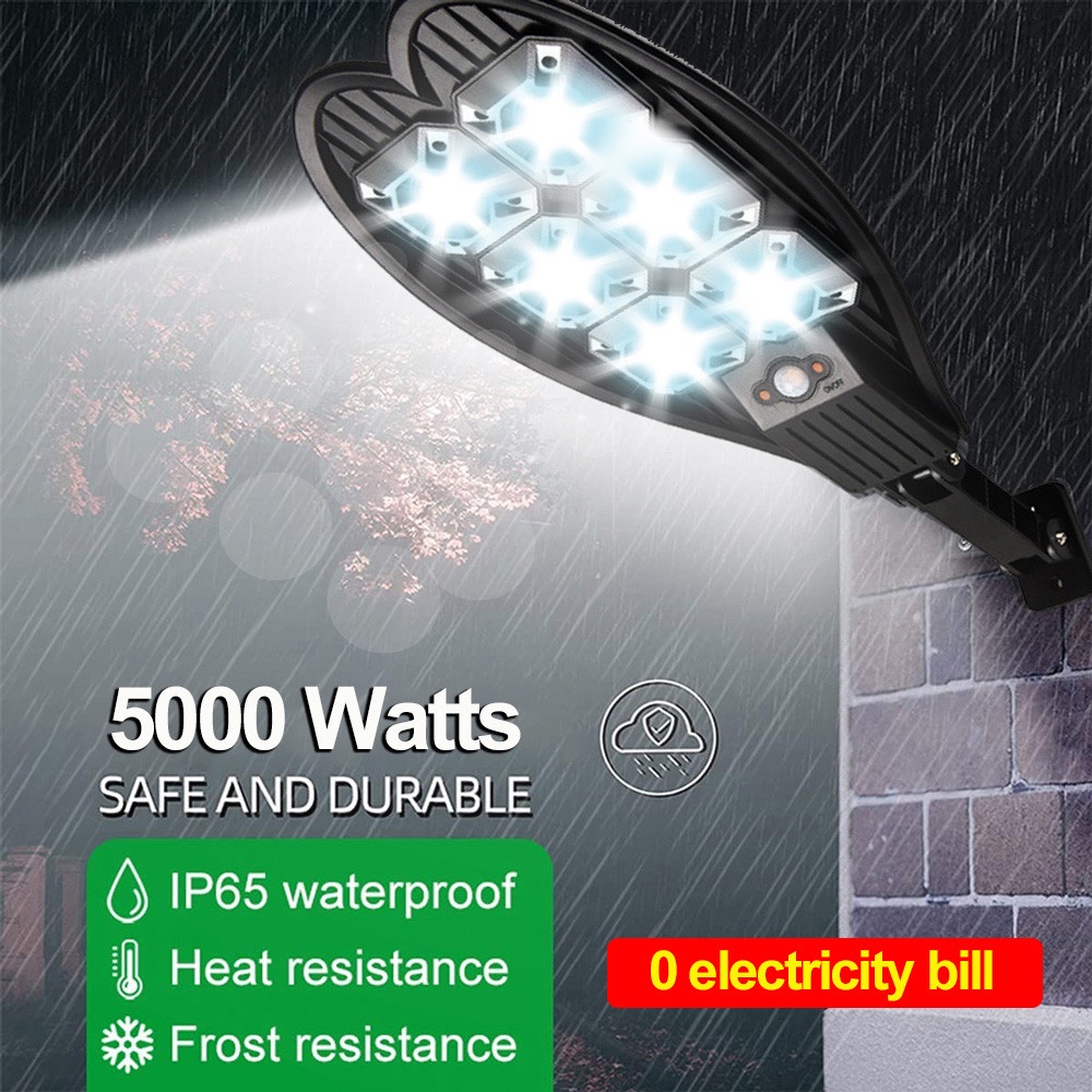Đèn năng lượng mặt trời sân vườn 5000W Đèn cảm ứng chuyển động Đèn ngủ treo tường Chống Thấm