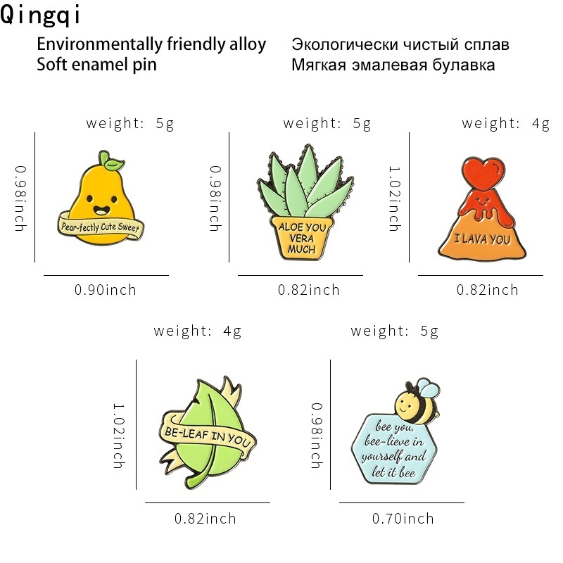 Huy hiệu cài áo MISS ZOE họa tiết cây xanh hoạt hình đáng yêu