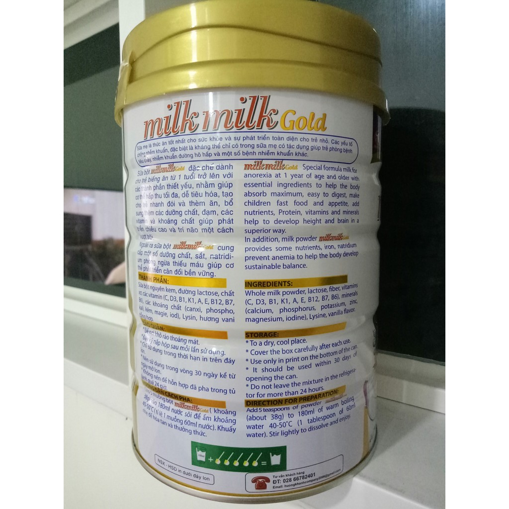 Sữa dành cho trẻ biếng ăn, nhẹ cân Milkmilkgold Pedia Kid 900g