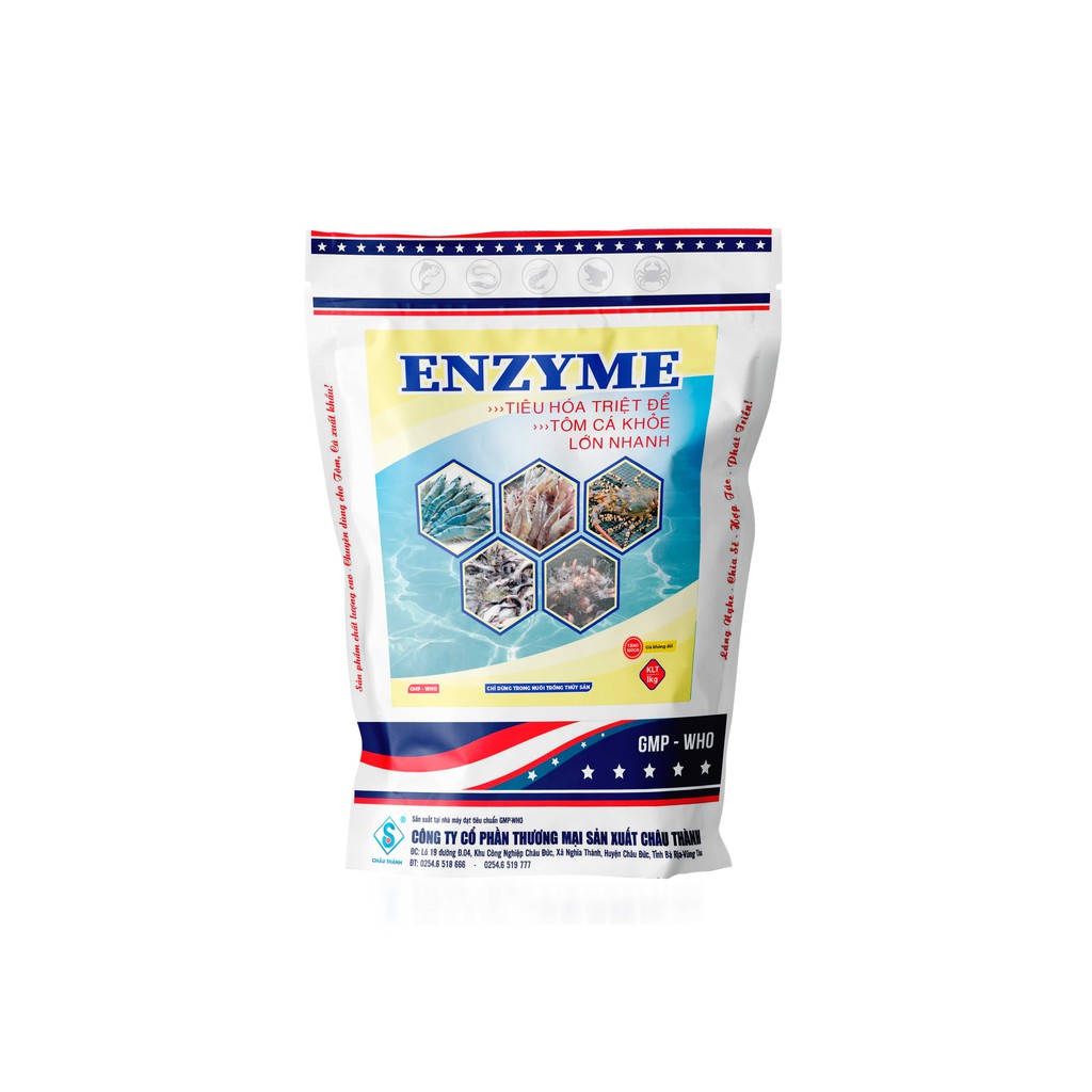 Men tiêu hoá cho cá nước ngọt, vỗ béo cho cá Enzyme 1kg