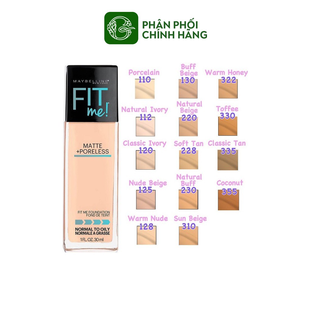 Kem nền vòi bấm Maybelline Fit Me Foundation Matte Pore Pump SPF22 30ml