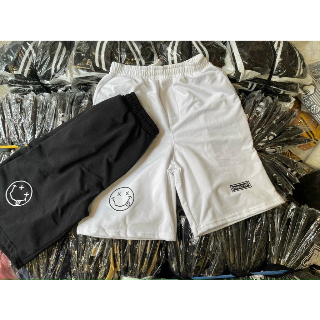 Quần Short Đùi Mặt Cười Chất Thun Nam Nữ Form Basic Unisex Chất Mát Mẻ, Trẻ Trung