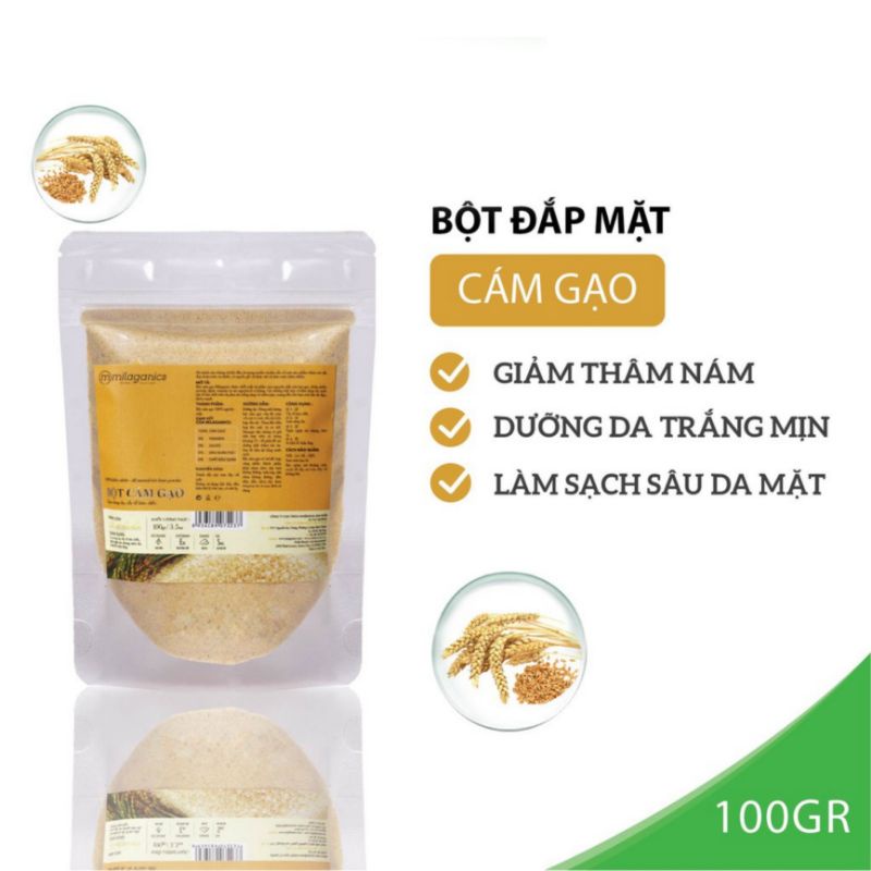 Combo tẩy trang 100g/ gói: Bột cám gạo - Bột yến mạch - Bột đậu đỏ Milaganics