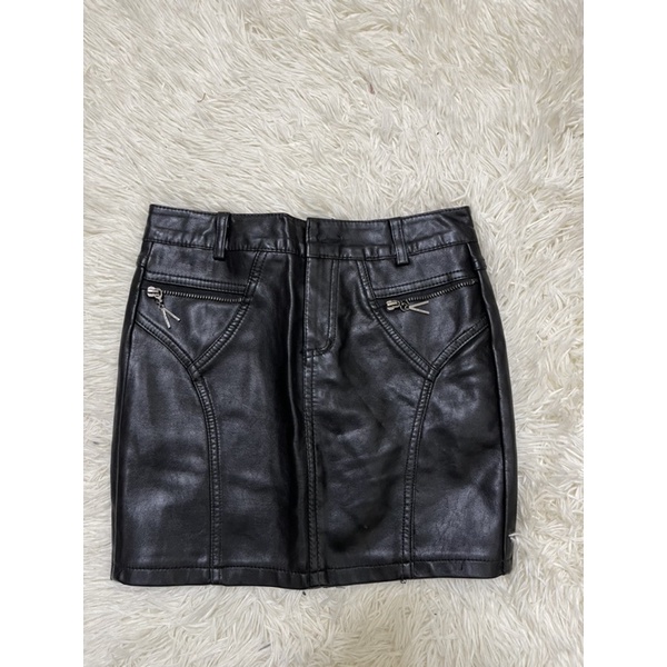 ( Xả hàng ) Chân váy da xịn Quảng châu - 2hand - Size S