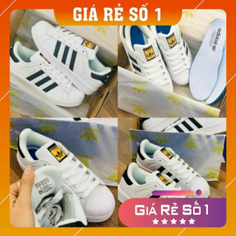 Giày adidas mũi trơn trắng 3 sọc